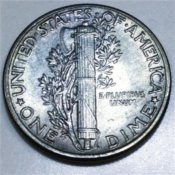 1944 Uncirculated Mercury Silver Dime Beautiful Coin