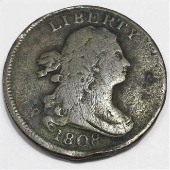 1808 Draped Bust Half Cent Beautiful Coin Rare Date 