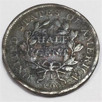 1808 Draped Bust Half Cent Beautiful Coin Rare Date 