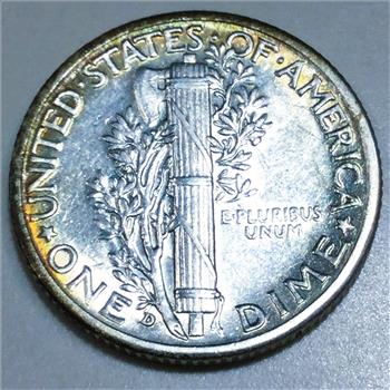 1936-D AU/BU Mercury Dime Beautiful Coin 
