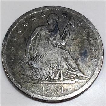 1861-S Seated Liberty Half Dollar Beautiful Coin Rare Date 
