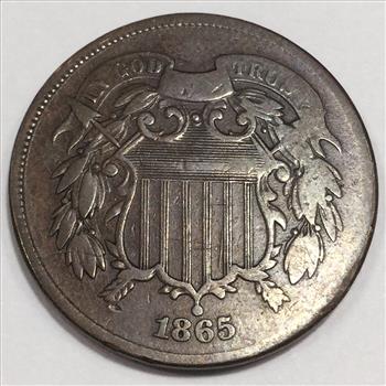 1865 Two Cent Piece Beautiful Coin 