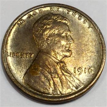 1916 Uncirculated Lincoln Wheat Cent Penny Beautiful Coin