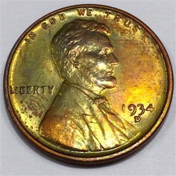 1934-D Uncirculated Lincoln Wheat Cent Penny Beautiful Coin 
