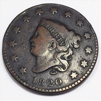 1820 Coronet Head Large Cent Beautiful Coin Rare Date