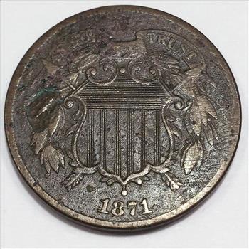 1871 Two Cent Piece Beautiful Coin Rare Date