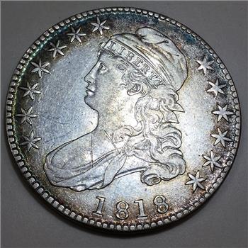 1818 Capped Bust Half Dollar Beautiful High Grade Coin Rare Date 