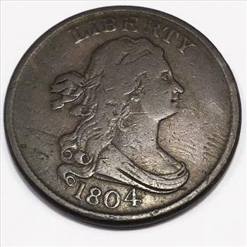 1804 Draped Bust Half Cent Beautiful High Grade Coin Rare Date 