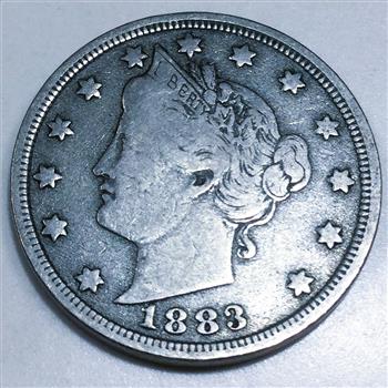 1883 With Cents Liberty V Nickel Beautiful High Grade Coin 
