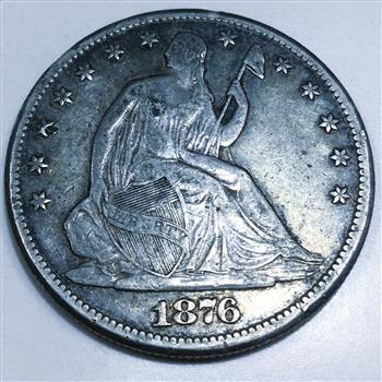 1876-CC Seated Liberty Half Dollar Beautiful High Grade Coin Rare Date 