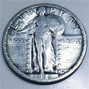 1919 Standing Liberty Quarter Beautiful High Grade Coin Rare Date 