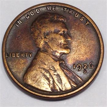 1926-S Lincoln Wheat Cent Penny Beautiful High Grade Coin Rare Date 