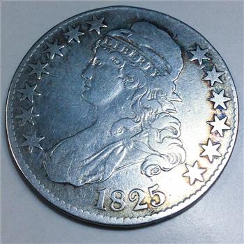 1825 Capped Bust Half Dollar Beautiful Coin Rare Date 