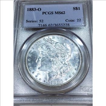 1883-O Morgan Silver Dollar PCGS MS62 Beautiful Coin  