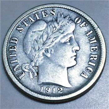 1912-D Barber Dime Beautiful High Grade Coin