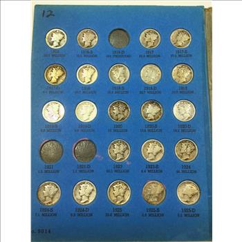 1916-1945 Mercury Dime Set. Missing 3 Coins