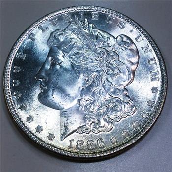 1886 Uncirculated Morgan Silver Dollar Beautiful Coin 