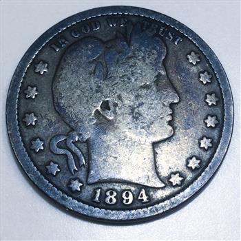1894-S Barber Quarter Beautiful Coin Rare Date 