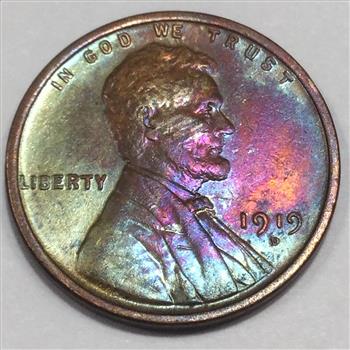 1919-D Uncirculated Lincoln Wheat Cent Penny Beautiful Coin Nice Toning