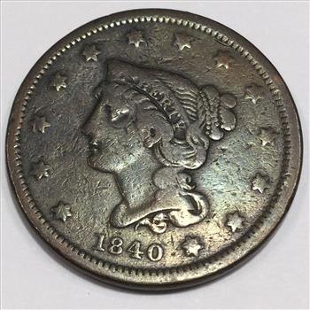 1840 Braided Hair Large Cent Beautiful High Grade Coin Rare Date 