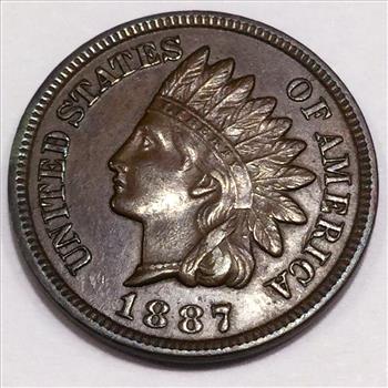 1887 Indian Head Penny Beautiful High Grade Coin Rare Date 