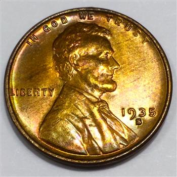 1935-S Gem Red Uncirculated Lincoln Wheat Cent Penny Beautiful Coin