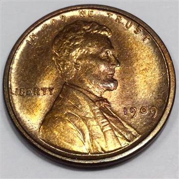1909 VDB Uncirculated Red Lincoln Wheat Cent Penny Beautiful Coin 