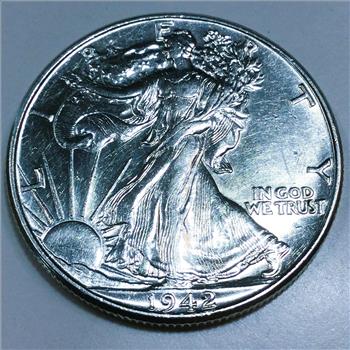 1942 Uncirculated Walking Liberty Half Dollar Beautiful Coin