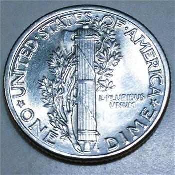 1937 Uncirculated Mercury Dime Beautiful Coin 