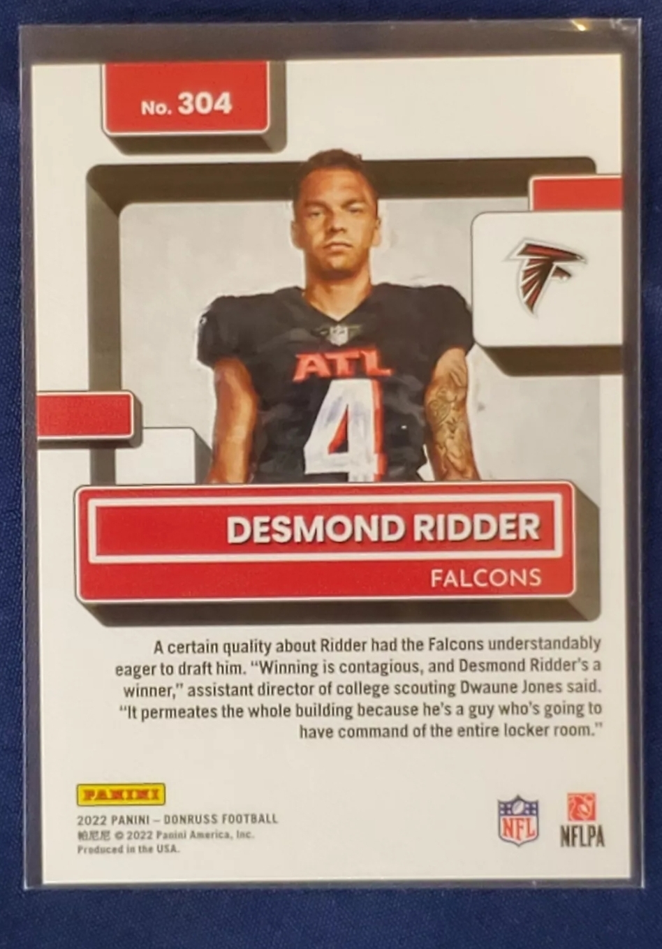 2022 Donruss Canvas Rated Rookie #304 Desmond Ridder Rookie Card JC71 ...