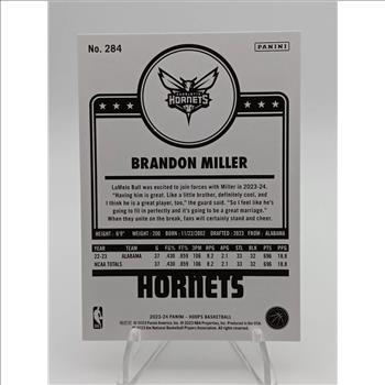 2023-24 Brandon Miller NBA Hoops Tribute #284 Rookie Card JC907