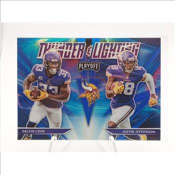 Dalvin Cook/Justin Jefferson 2021  Playoff Thunder and Lightning Silver #9 Sports Card JC531
