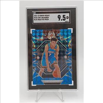 2023 Panini Mosaic Blue Reactive Chet Holmgren Prizm RC #236 SGC 9.5 Color Match Rookie Card 