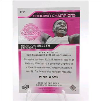 2023 Brandon Miller Goodwin Champions Pink Wave #P11 Rookie Card JC910