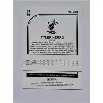 2019-20 Hoops #210 Tyler Herro Rookie Card JC1502