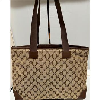 Vintage Gucci Canvas Tote Bag double checked by Entrupy