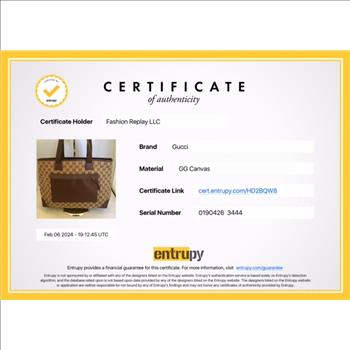 Vintage Gucci Canvas Tote Bag double checked by Entrupy