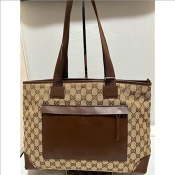 Vintage Gucci Canvas Tote Bag double checked by Entrupy