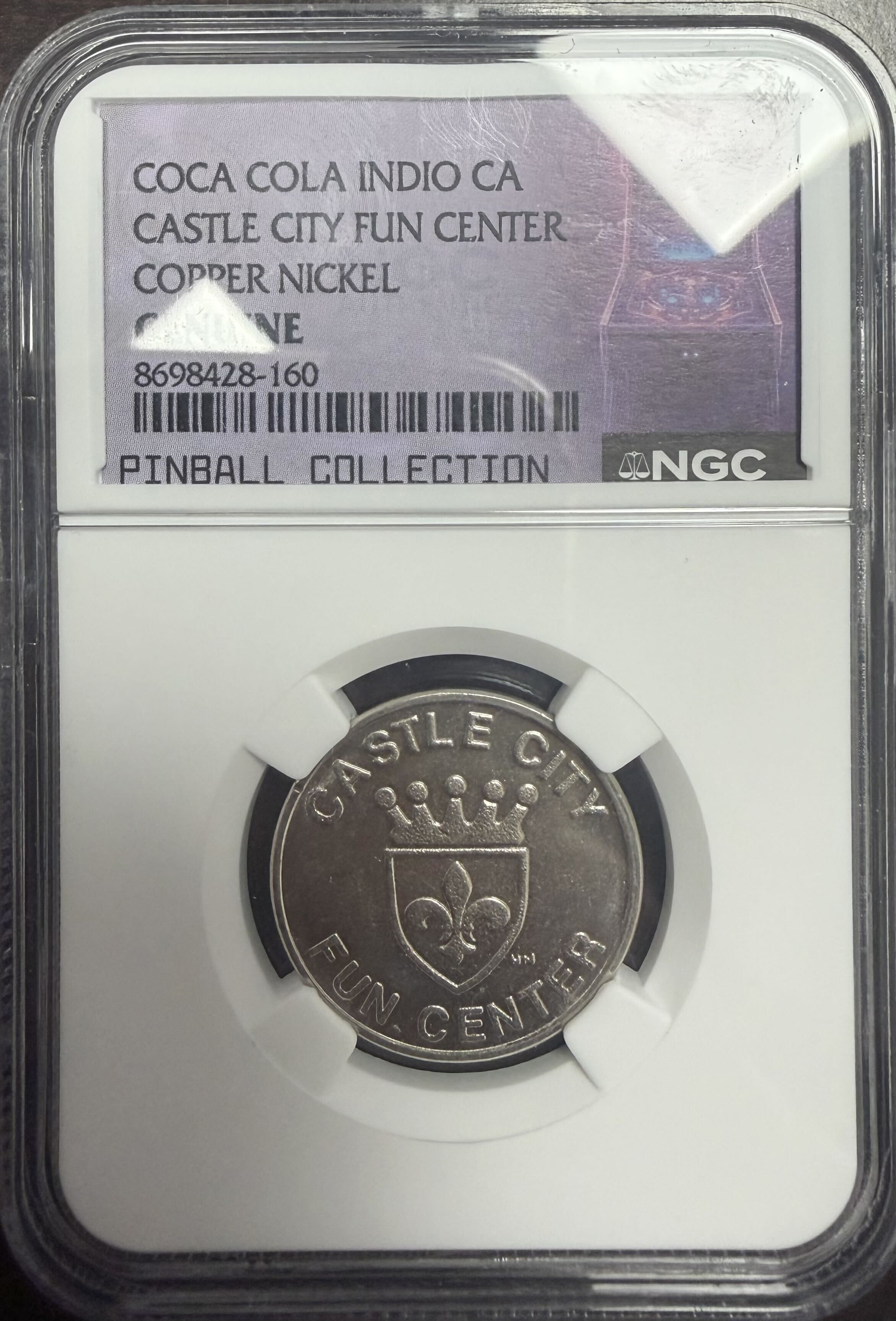 Coca-Cola Castle City Fun Center Indio CA Token NGC Pinnall Collection RARE