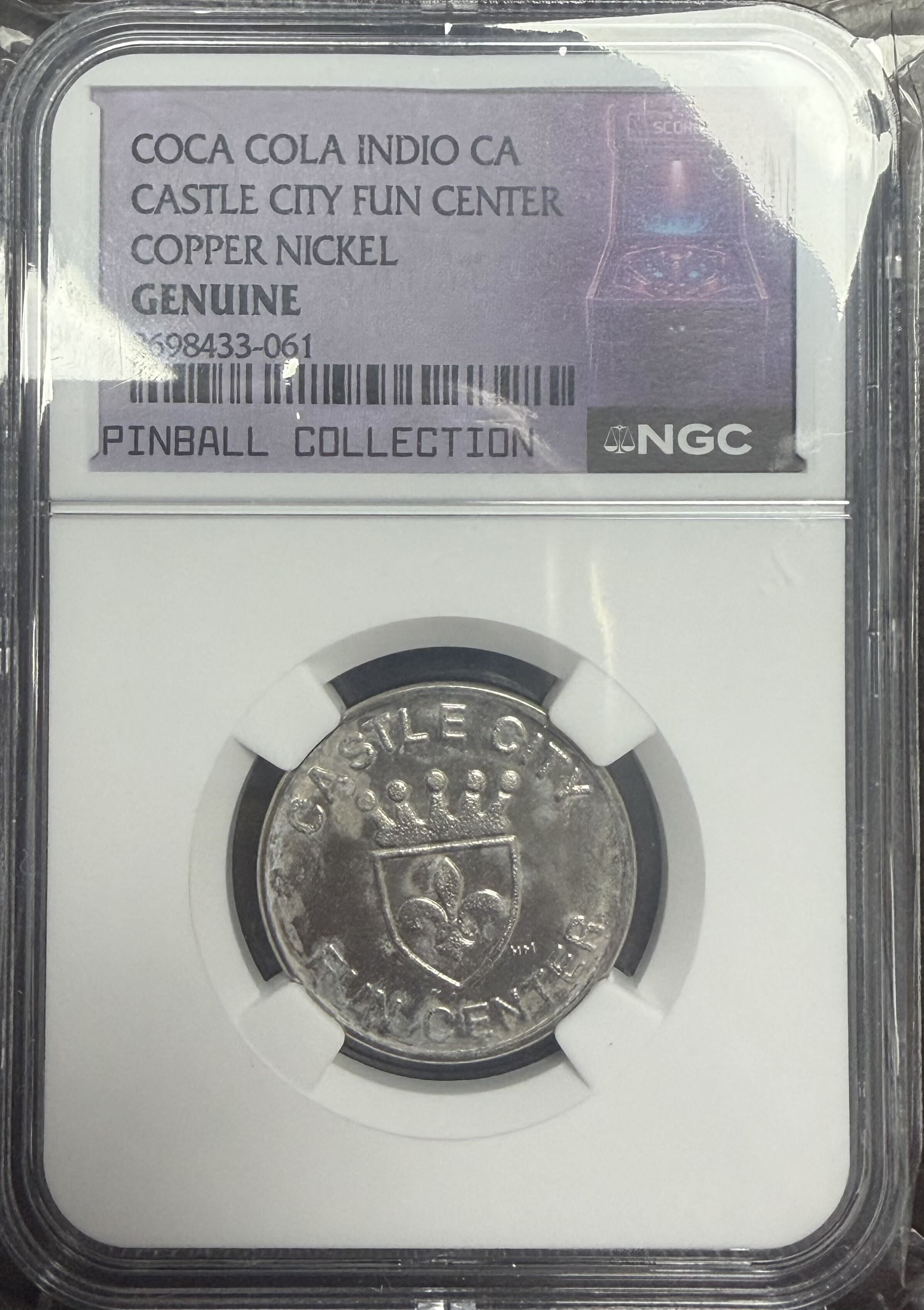 Coca-Cola Castle City Fun Center Indio CA Token NGC Pinnall Collection RARE