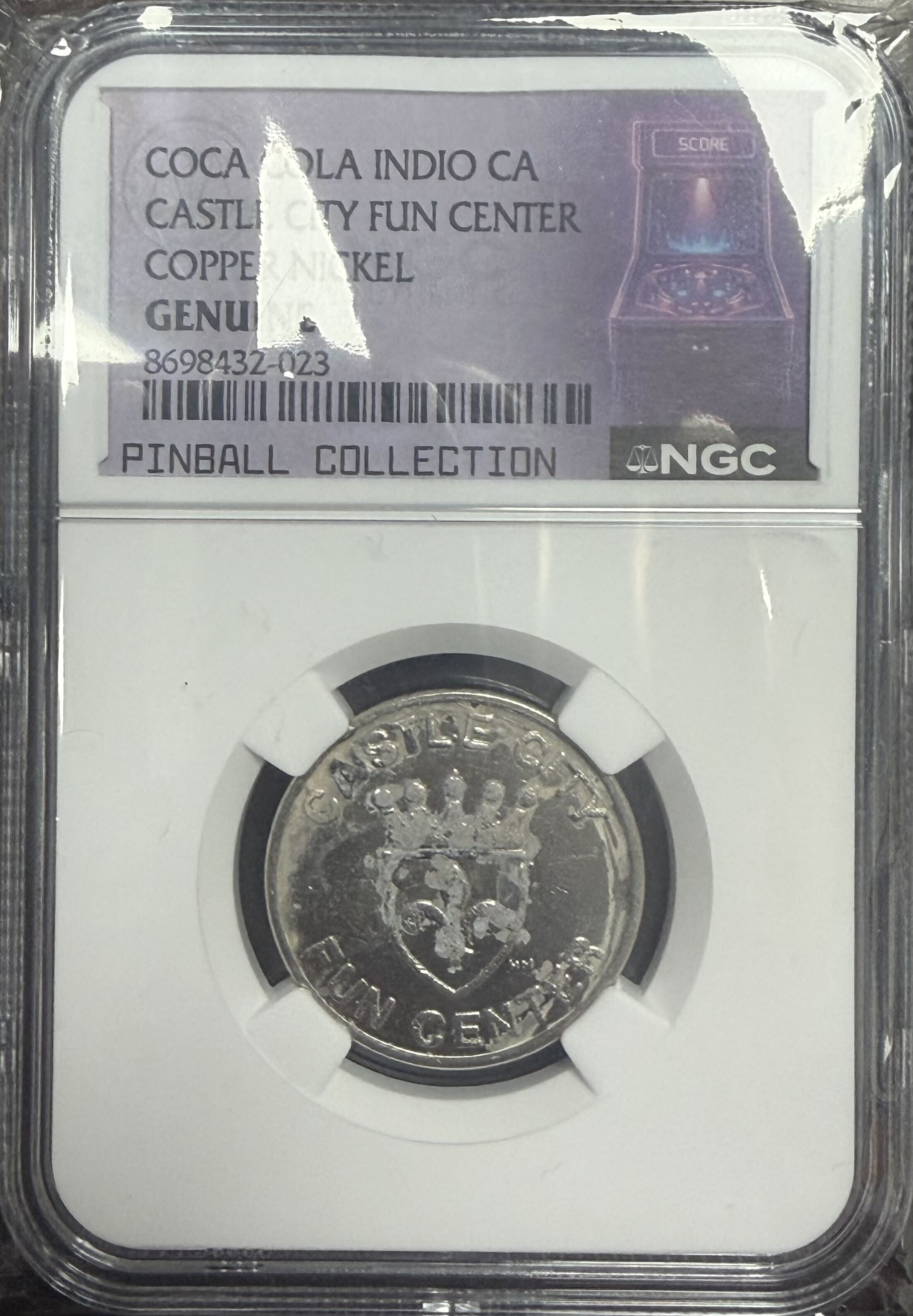 Coca-Cola Castle City Fun Center Indio CA Token NGC Pinnall Collection RARE