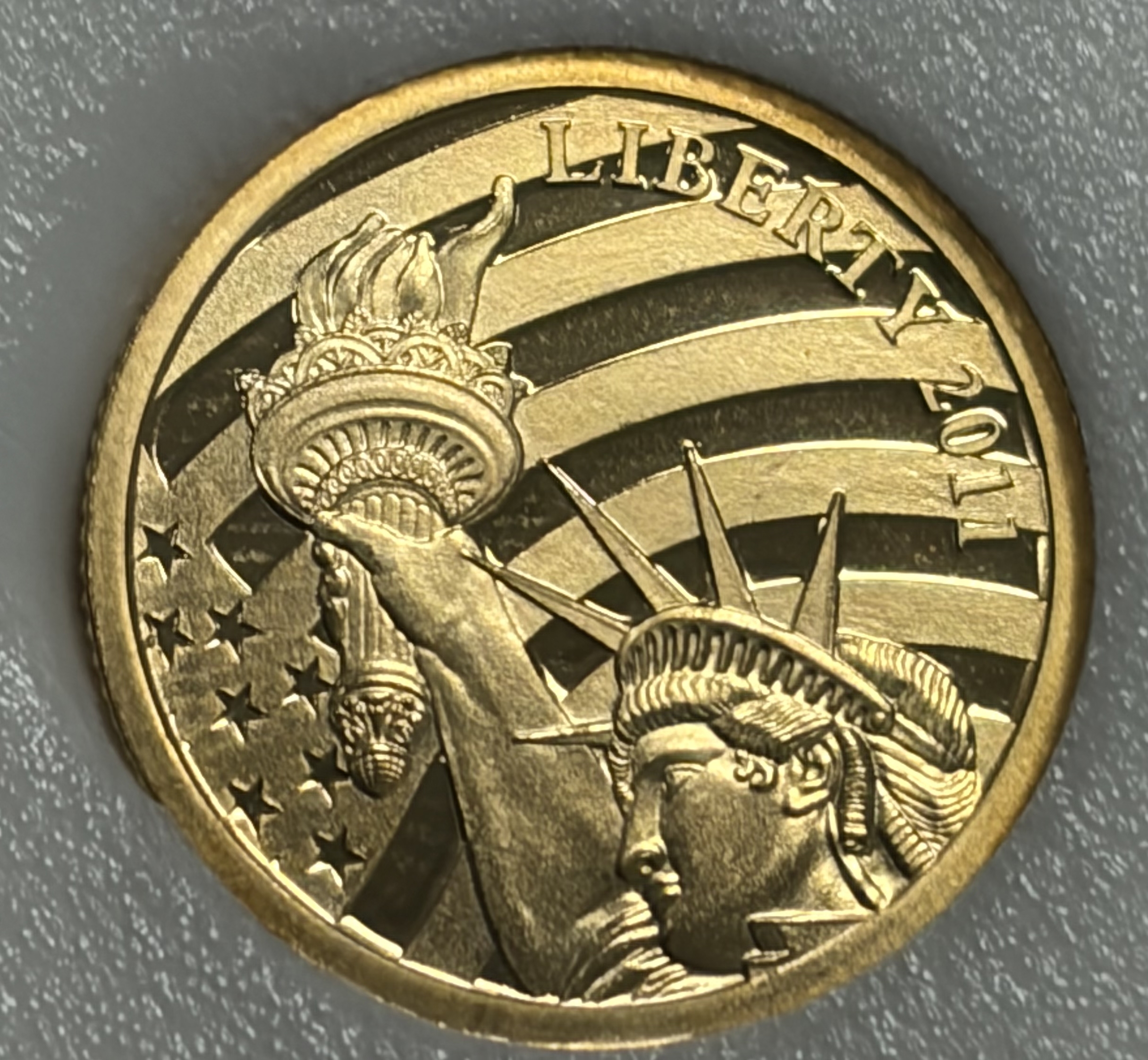 Cook Islands 2011 $5 Gold 1/10oz of .24 Gold Proof Liberty 