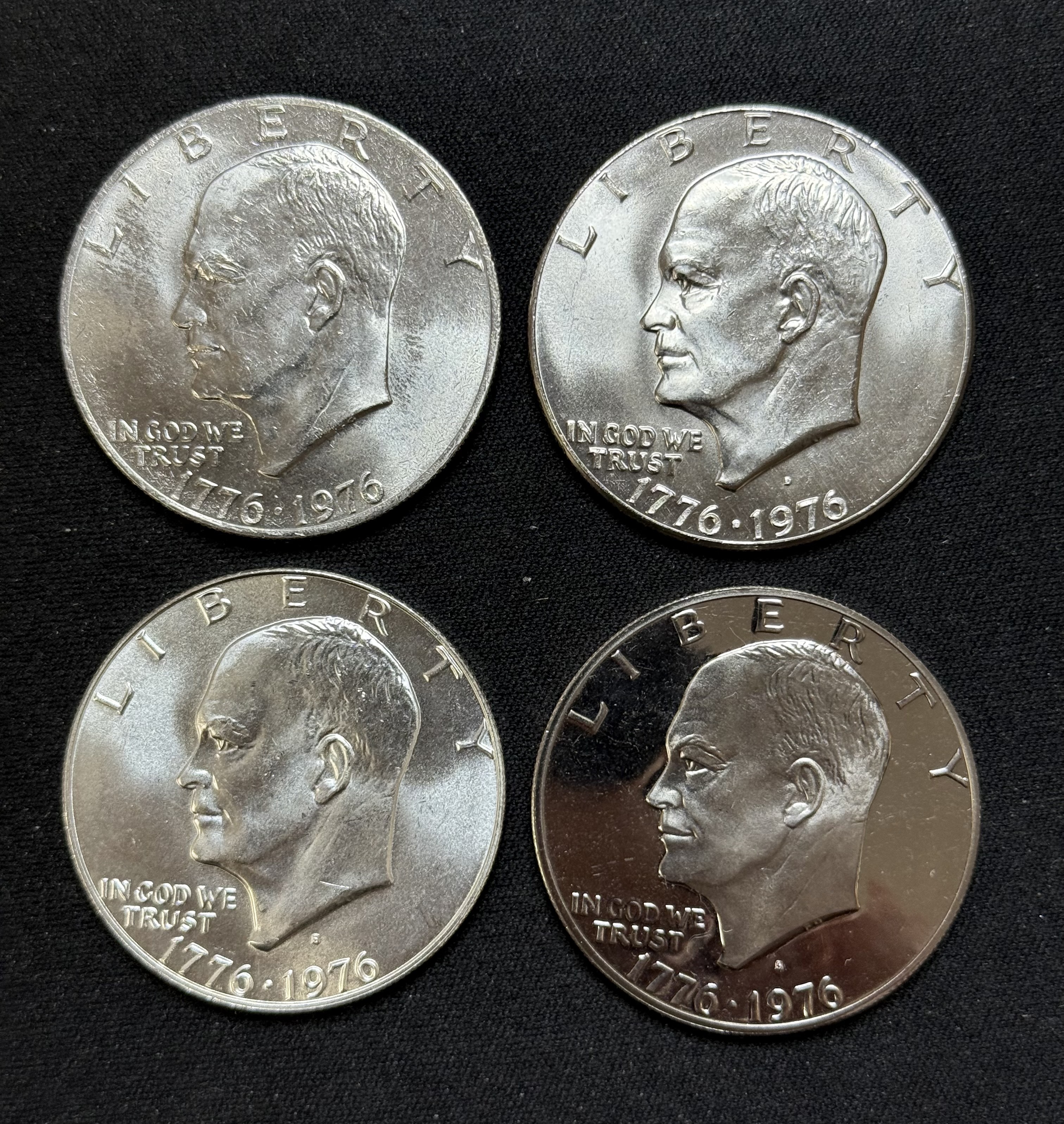 4pc Lot of 1976 PDS Ike Dollars BU & Proof