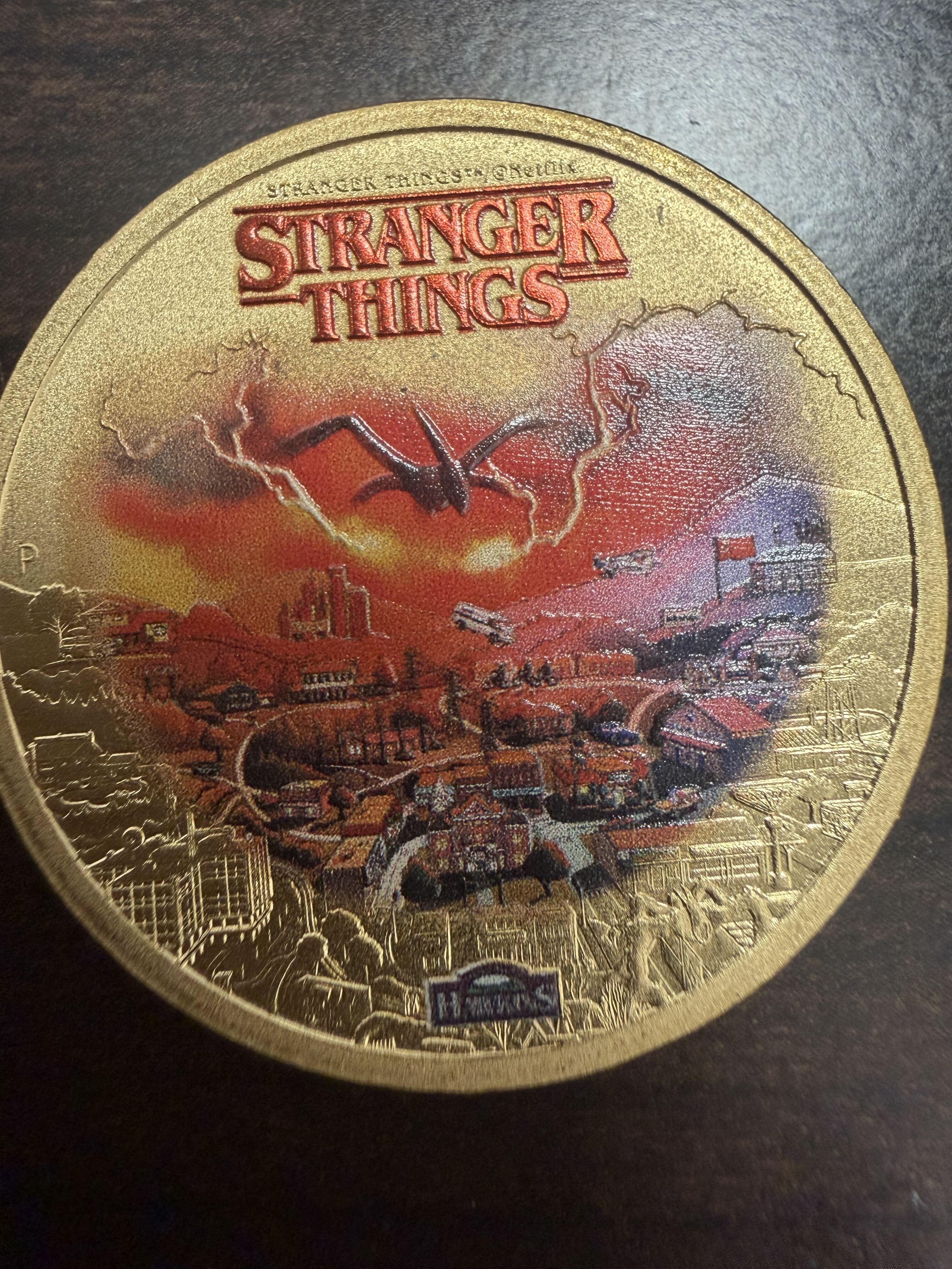 2026 Tuvalu $1 Stranger Things Welcome to Hawkins Gold Plated Color Coin 5,000