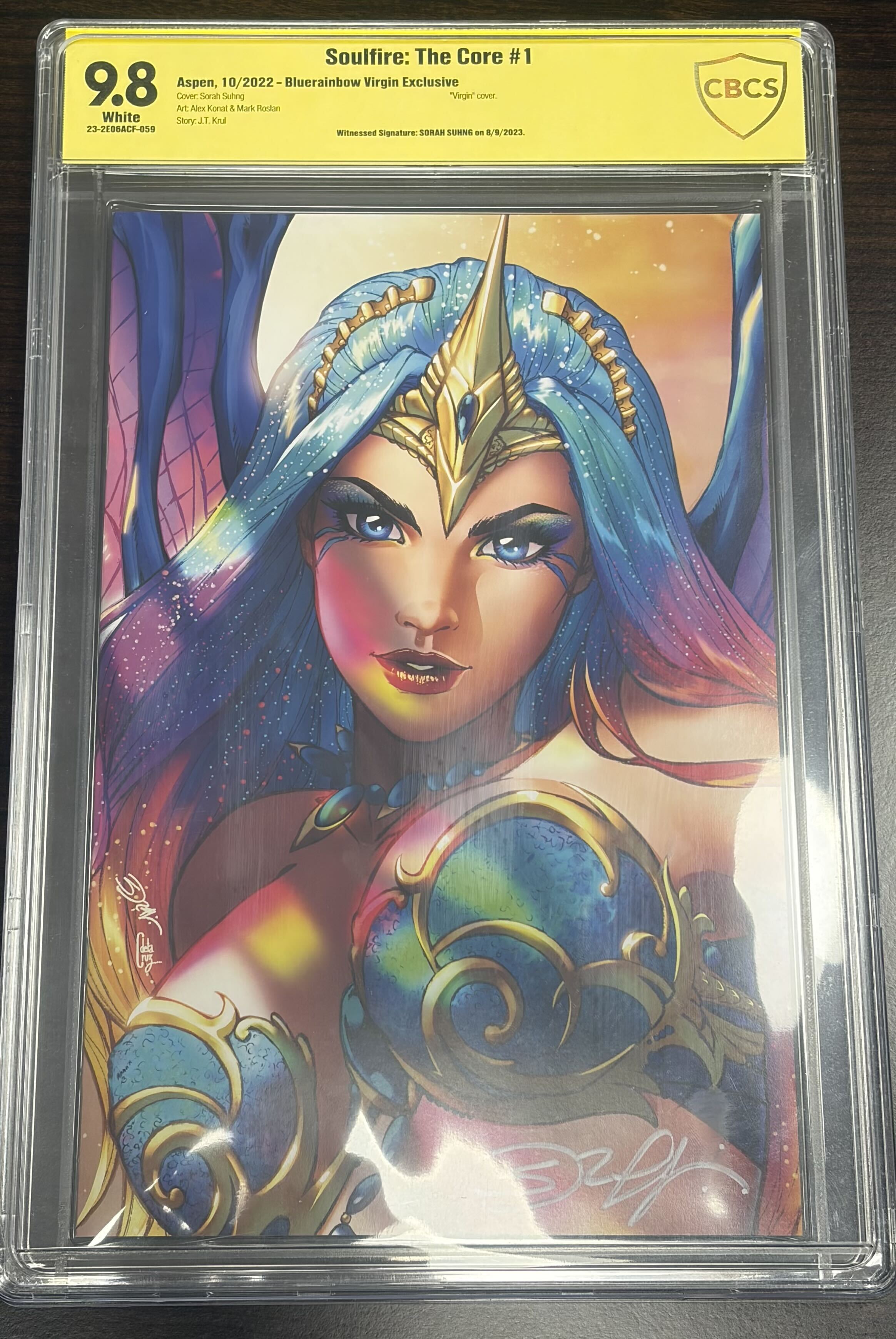 Graded and Signed Comic: Soulfire: The Core #1 Bluerainbow Virgin Exclusive Signed by Soran Sunning CBCS 9.8