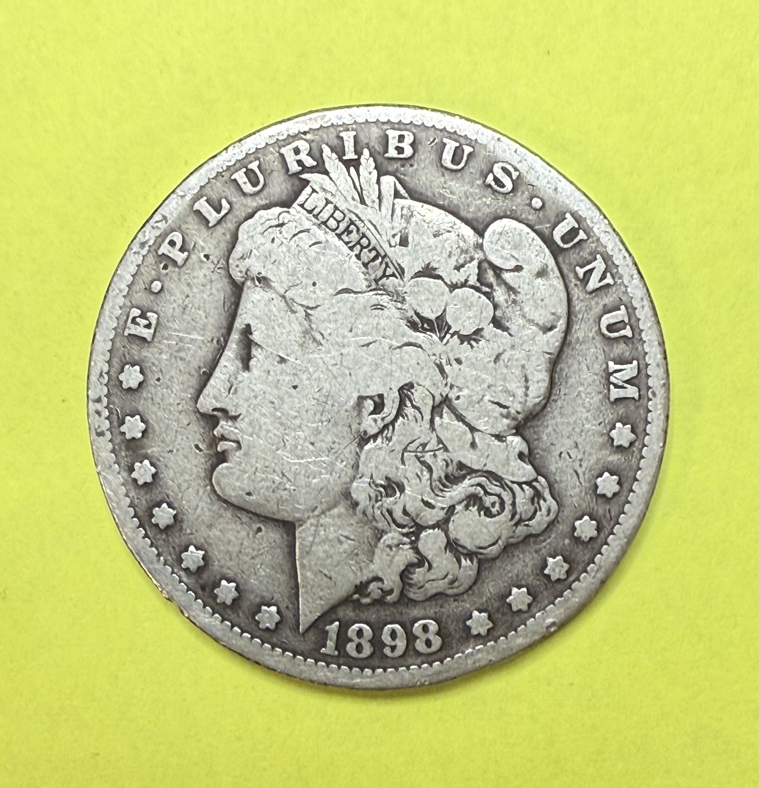 1898 S Morgan Silver Dollar Very Good Condition