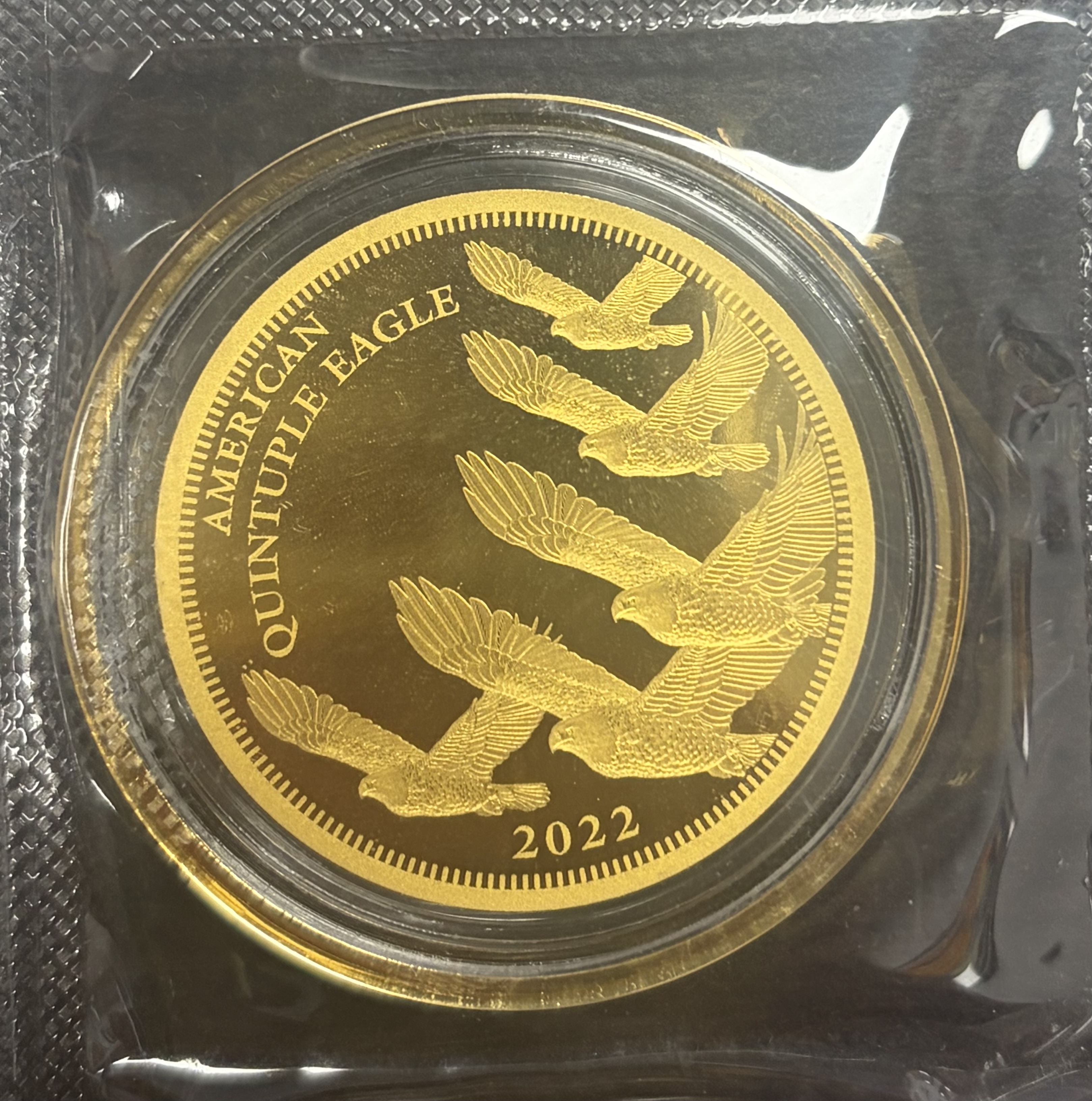 Cook Island 2022 $5 America Quintuple Eagle Ultra Thin Coin Fine Gold