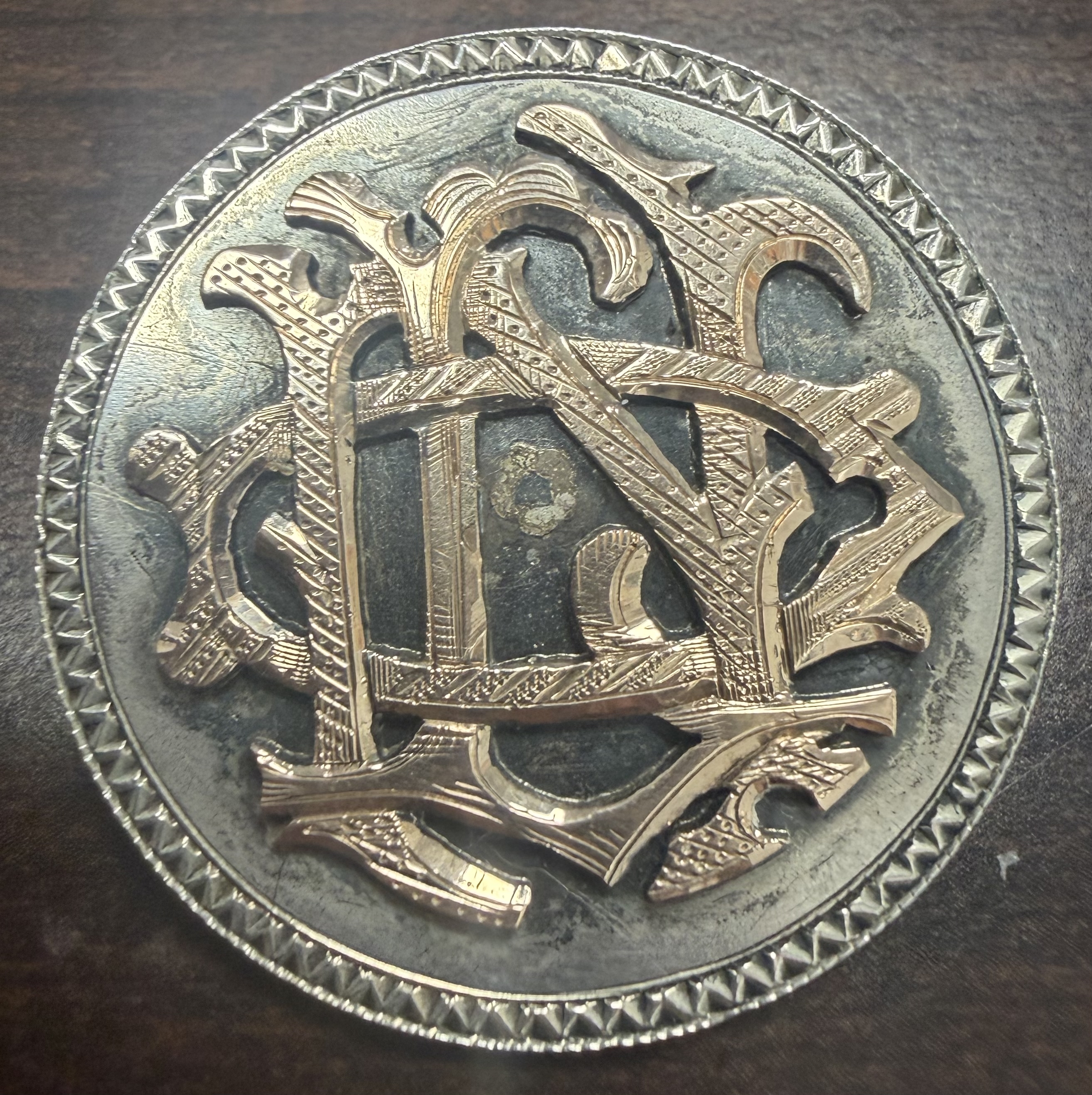 Victorian 1893 World's Columbian Exposition Monogram Brooch Pin Coin Jewelry