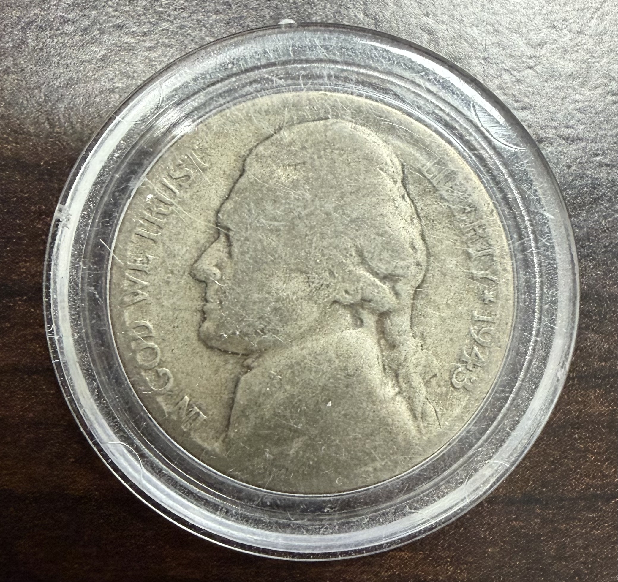 1942-P Jefferson War Nickel 35% Silver WWII Era Circulated Coin