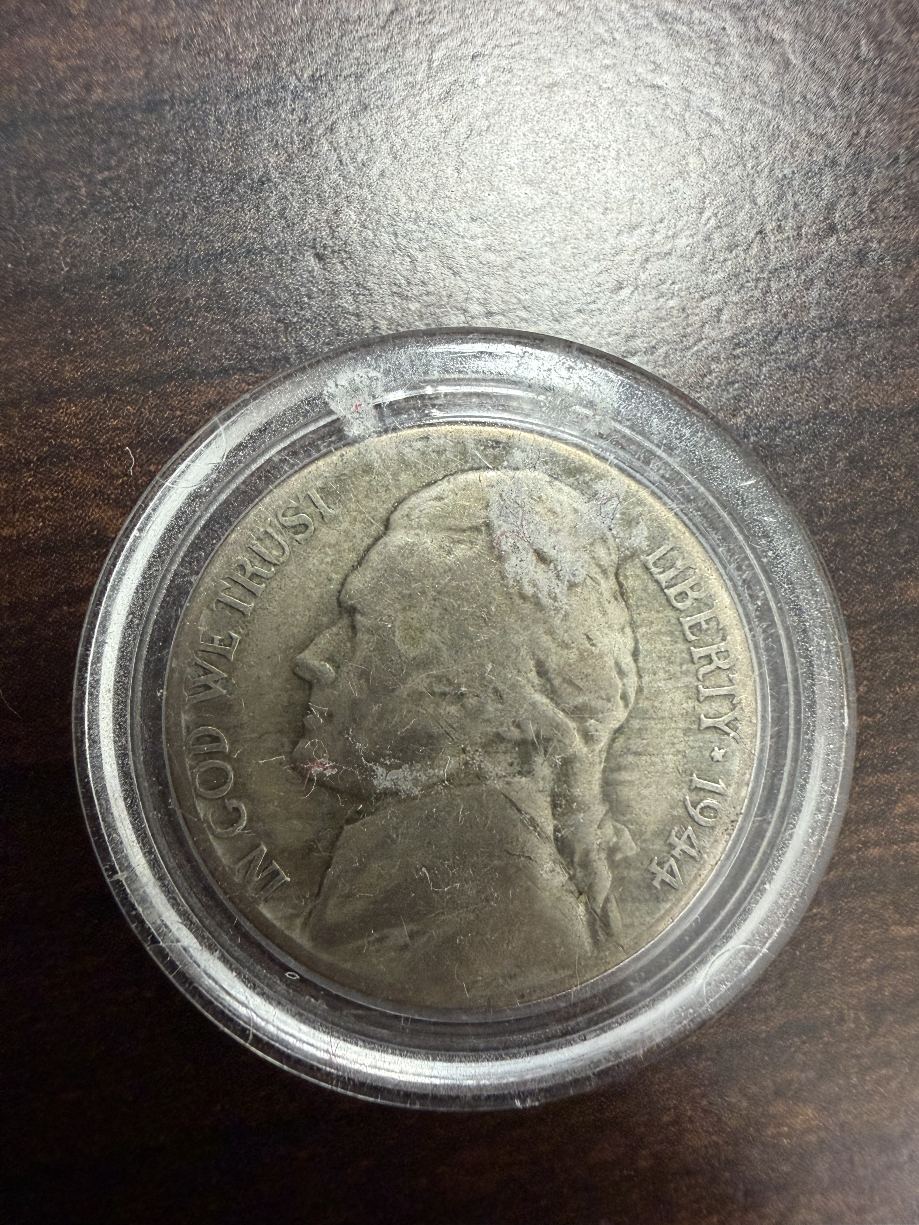1944-P Jefferson War Nickel 35% Silver WWII Coin – Circulated